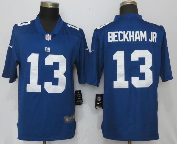 MEN NFL New Nike York Giants 13 Beckham jr Blue 2017 Vapor Untouchable Limited Jersey